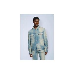 25 FW 오프화이트 남성 대각선 원단 패치 데님 재킷 OMYE09BF25DEN0014141 TP868829338