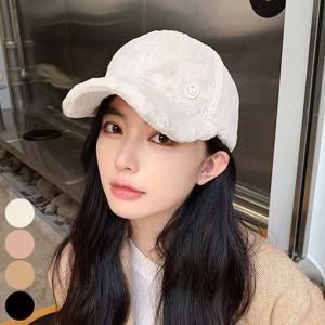 여성 겨울 퍼 야구모자 볼캡 털모자 방한 모자