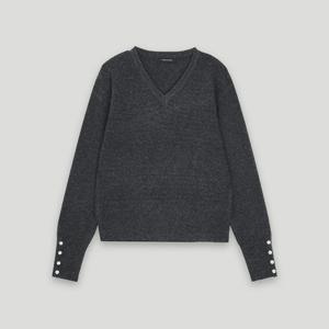 [코데즈컴바인]울 소매단추 브이넥 니트 CKD-PU010WB