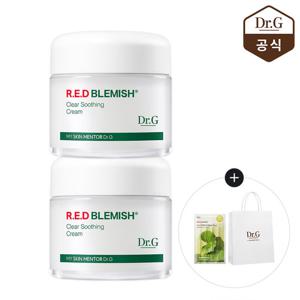 닥터지 레드 블레미쉬 클리어 수딩 크림 70ml 2개 (Jar) (증)레드블레미쉬 쿨 비타C 마스크 1매+쇼핑백(소)