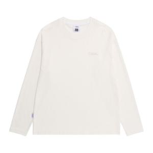 N265UTS901 수피마 세미오버핏 긴팔 티셔츠 O/WHITE