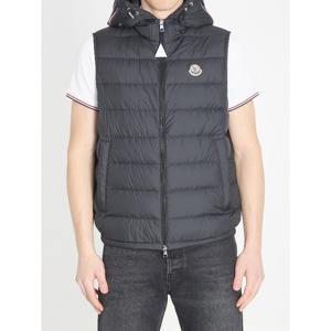 몽클레어 로고 패치 후드 패딩 조끼 L10911A00019 597X2 999