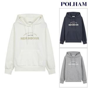 [폴햄] PHG1TH2010 여성 더블니트 그래픽 후드티셔츠