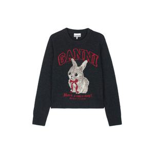 [가니]가니 여성 그래픽 울 스웨터 니트 팬텀 A1070047-252