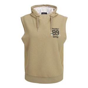 파리게이츠골프긴팔티 NQC 521E1TR204_BG 여성 플로럴 로고 우븐 믹스 후드 니트 탑