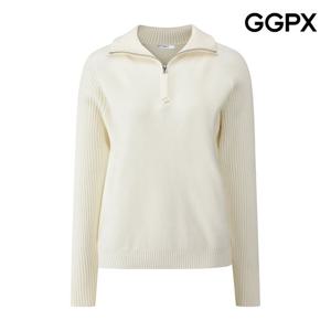 [지지피엑스]지퍼 하이넥 골지 소매 니트 GPCKP067F