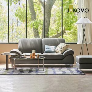 볼라 3인 천연면피 소가죽 소파+스툴