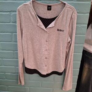 애플핑크 HC35 도트탑 레이어드 가디건 APXPA101