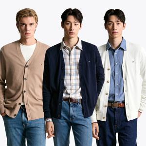 [공식][타미힐피거] 캐시미어 블렌드 티핑 가디건 4종 택1 (T12F7KCD110MT1)