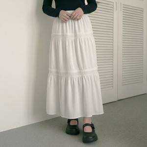 [올리비에스클로젯]플레어 캉캉 스웨이드 롱스커트_O2601SK002A