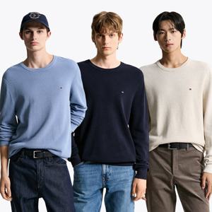 [공식][타미힐피거] 스트럭처 크루넥 스웨터 5종 택1 (T12F6KPO040MT1)