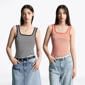 [공식][타미힐피거] 스퀘어넥 립 스트라이프 탱크탑 2종 택1 (T22F6TTO001WT1)