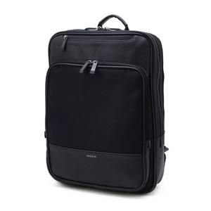 [헤지스]헤지스 네이비 로고프린트 가죽 백팩 WUBA5E370N2