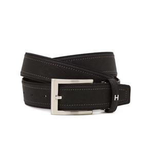 [헤지스]헤지스 블랙 로고장식 소가죽 벨트 WUBE5E903BK