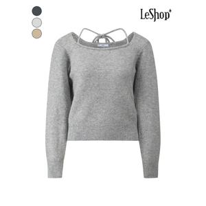 [르샵]리본 스퀘어넥 디테일 니트 (BQ1KP032A)