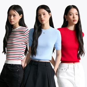 [공식][타미진스] 에센셜 반팔 스웨터 3종 택1 (T32F6KTO13TWT1)