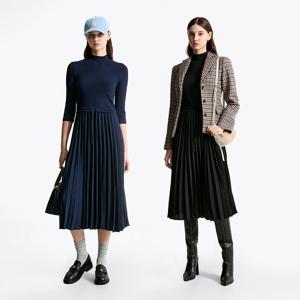 [공식][타미힐피거] 믹스 플리츠 원피스 2종 택1 (T22F7TDR060WT1)