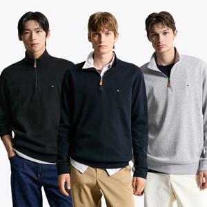 [공식][타미힐피거] 소프트 터치 쿼터집업 3종 택1 (T12F6TPO080MT2)