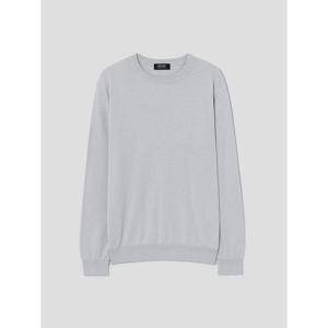 [갤럭시] [Prestige] 코튼 실크 라운드 스웨터  라이트 그레이 (GA6251P022)