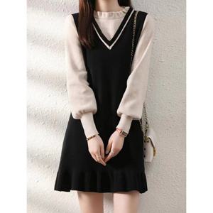 [앳마크]ATMARK 미니레이어드프릴니트원피스_AA61OP001G