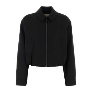 마이클코어스 블랙 트윌 지퍼 봄버 재킷 MR620KRF23 BLACK