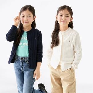 [공식][타미힐피거] 미니 케이블 크루넥 가디건 2종 택1 (T42F6WCD010GT1)