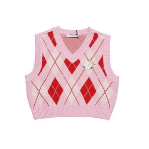 [프렌치캣(백)]PK 아가일 니트 V/T(Q51DAW021)