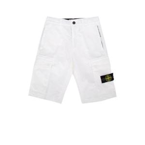 스톤아일랜드 키즈 키즈 화이트 카고 쇼츠 8016L0210 V0001