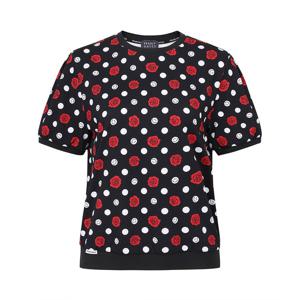 [파리게이츠] 여성 링클 로즈 포인트 반팔티셔츠 521F1TR204BK