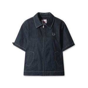 [왁]왁 우먼 데님 하프 베스트 WWVAS26121NYD