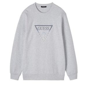 [게스(진)]남여 공용 데님엠보삼각 맨투맨 MN1K8441