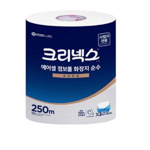 [크리넥스] 크리넥스 에어셀 점보롤 프리미엄  250m 3롤 대용량 업소용