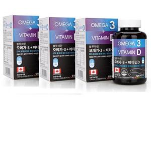 힐링팩토리 블루마린 오메가3 + 비타민D 1303mgx180캡슐 2+1 총540캡슐 DHA EPA 비타민D