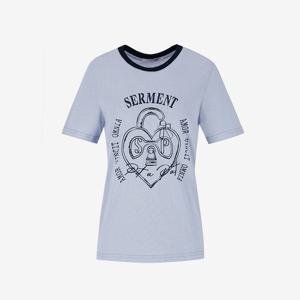 [숲]라운드 넥 프린트 반팔 티셔츠 SA4ST35