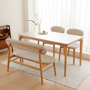 마루이 오클린 포세린 통세라믹 4인용 1400 식탁세트_벤치형