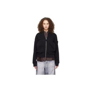 25 FW 스톤아일랜드 여성 블랙 6100014 오가닉 플리스 트랙 재킷 261828F097006