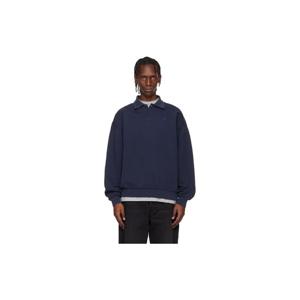 25 FW 베트멍 남성 네이비 디스트레스 로고 폴로 셔츠 261669M212003