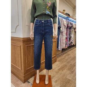 [비꼴리끄] 자수 데님 배기 팬츠 B242DS2010