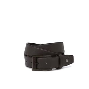 브라운 단색 H장식 소가죽 벨트 HJBE6E332W3