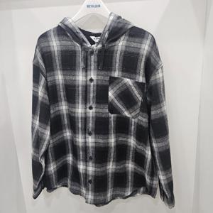 [에꼴리에]유니루즈핏 후드  체크 셔츠(26A5333)_US