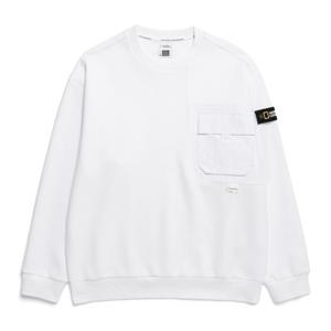 [내셔널지오그래픽]N241MSW060 가슴 우븐 포켓 맨투맨 WHITE