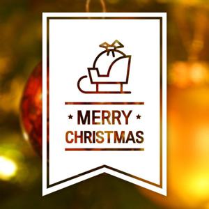 크리스마스 눈꽃 스티커 장식/심플 플래그 썰매