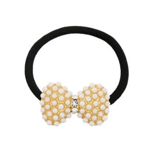 케이제이아스타 핸드메이드 샤인 진주 큐빅 리본 헤어머리끈