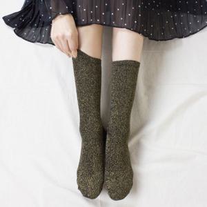 국산 여자 롱 무지 반짝이 글리터 긴 양말