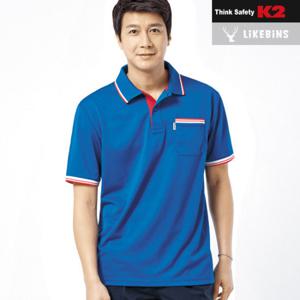 K2세이프티 라이크빈 LB2-211 반팔 카라 티셔츠 블루/네이비