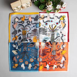 [더로라]54정사각 실크 쁘띠 스카프-보석 다이아몬드 S0013