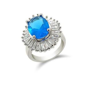 [갤러리민] 아쿠아 블루 큐빅 반지/프로포즈/드롭반지/체인