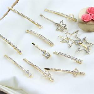 큐빅 별 헤어핀 머리핀 실핀