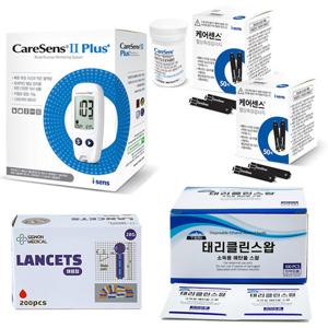 케어센스2플러스혈당측정기+시험지110매+침210개+알콜솜100매