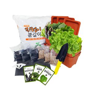 고기친구 쌈채소 재배세트 순한맛 아파트 텃밭 가꾸기 채소 화분